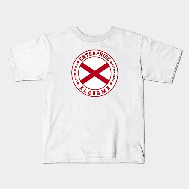 Enterprise Alabama USA Kids T-Shirt by urban-wild-prints